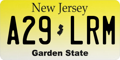 NJ license plate A29LRM