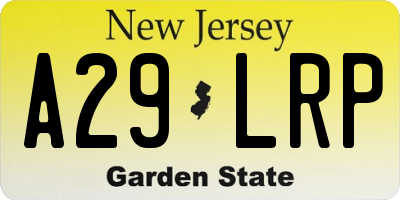 NJ license plate A29LRP