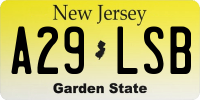 NJ license plate A29LSB