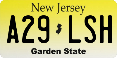 NJ license plate A29LSH