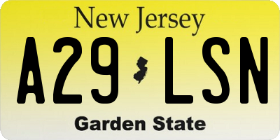 NJ license plate A29LSN