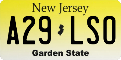 NJ license plate A29LSO