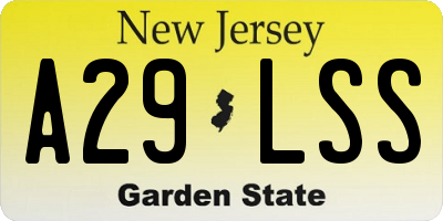 NJ license plate A29LSS