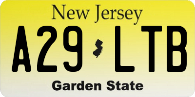 NJ license plate A29LTB