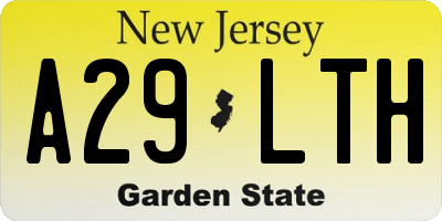 NJ license plate A29LTH