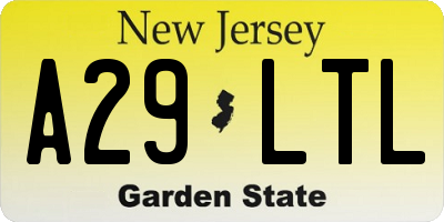 NJ license plate A29LTL