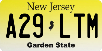 NJ license plate A29LTM
