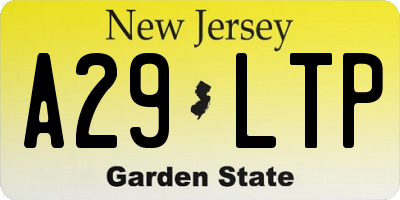 NJ license plate A29LTP