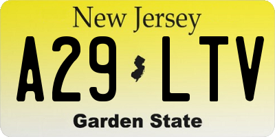 NJ license plate A29LTV