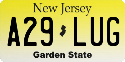 NJ license plate A29LUG