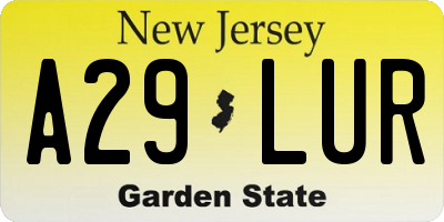 NJ license plate A29LUR