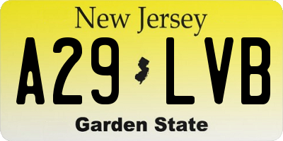 NJ license plate A29LVB