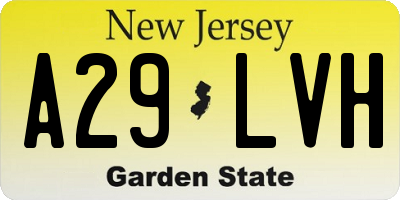 NJ license plate A29LVH
