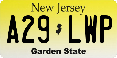 NJ license plate A29LWP