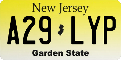 NJ license plate A29LYP
