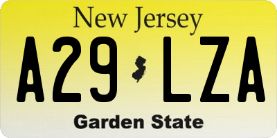 NJ license plate A29LZA