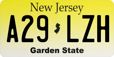 NJ license plate A29LZH