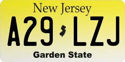 NJ license plate A29LZJ