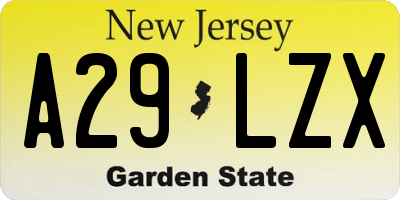 NJ license plate A29LZX