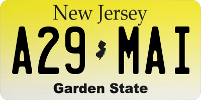 NJ license plate A29MAI