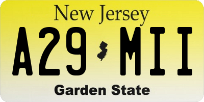 NJ license plate A29MII