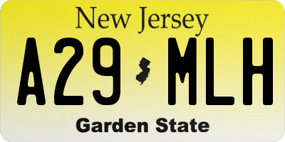 NJ license plate A29MLH