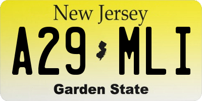 NJ license plate A29MLI