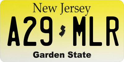 NJ license plate A29MLR