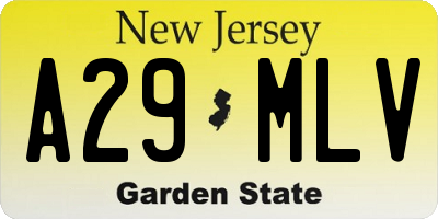 NJ license plate A29MLV