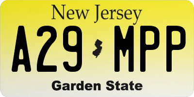 NJ license plate A29MPP