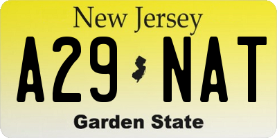 NJ license plate A29NAT