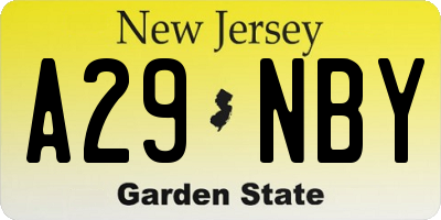 NJ license plate A29NBY