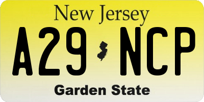 NJ license plate A29NCP