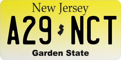 NJ license plate A29NCT