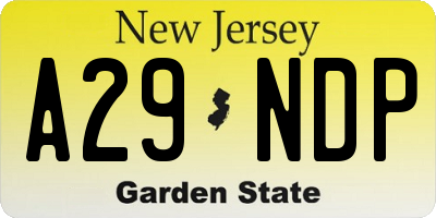 NJ license plate A29NDP
