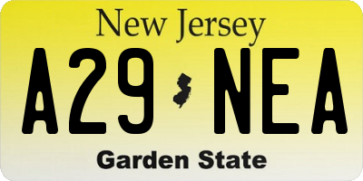 NJ license plate A29NEA
