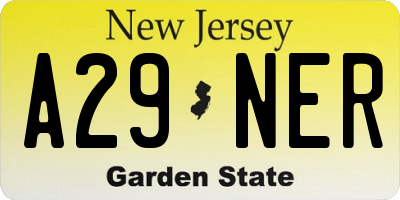 NJ license plate A29NER