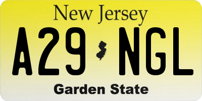 NJ license plate A29NGL