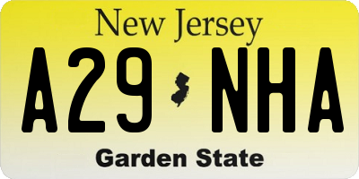 NJ license plate A29NHA