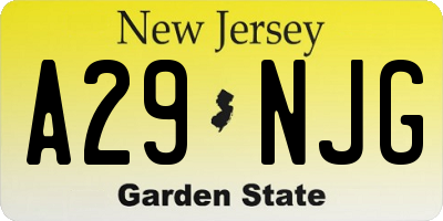 NJ license plate A29NJG
