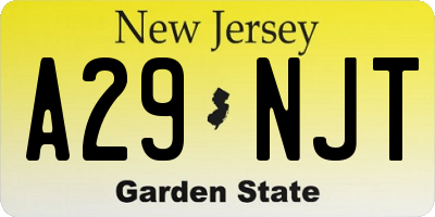 NJ license plate A29NJT