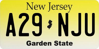 NJ license plate A29NJU