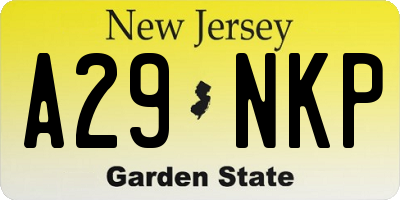 NJ license plate A29NKP