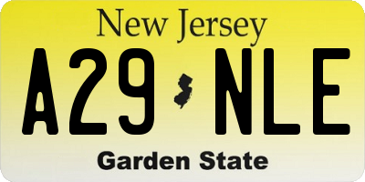 NJ license plate A29NLE