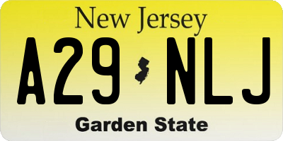 NJ license plate A29NLJ