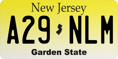 NJ license plate A29NLM