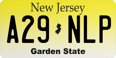 NJ license plate A29NLP