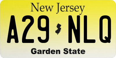 NJ license plate A29NLQ