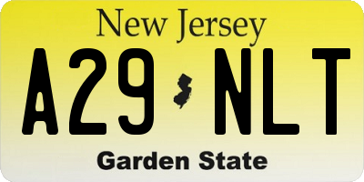 NJ license plate A29NLT