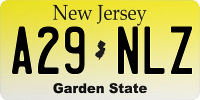 NJ license plate A29NLZ